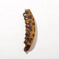 Matte large banana hair clip with classic tortoiseshell texture and non-slip grip - Matte Yellow Leopard