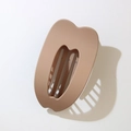 Matte khaki hollow heart hair claw clip with strong grip for daily hair styling - Matte Khaki