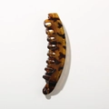 Classic tortoise shell banana clip with polished finish and strong grip for thick hair - Glossy Yellow Leopard
