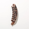 Matte finish large banana clip with brown leopard tortoise shell pattern for women - Matte White Leopard