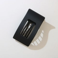 Pinza per capelli rettangolare nero opaco con finitura sabbiata per acconciature sicure - Imballaggio Individuale / Nero opaco