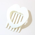 Pinza per capelli a cuore traforato, colore bianco lucido, tenuta sicura - Bianco Crema Opaco