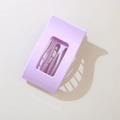 Molla per capelli quadrata cava color lavanda in acrilico lucido dal design moderno - Imballaggio Individuale / Viola Chiaro Lucido