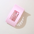 Pinza per capelli rettangolare rosa opaco con design cavo per uno styling minimalista - Imballaggio Individuale / Rosa Chiaro Lucido