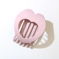 Pinza per capelli a cuore rosa chiaro opaco con design cavo e denti a forte presa - Rosa Loto Opaco