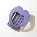 Fermaglio per capelli a cuore vuoto viola opaco con presa forte per acconciature - Viola Opaco