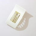 Minimalist square hollow hair claw clip in cream white finish for women hairstyles - Bulk/Loose Packaging / Matte Cream White