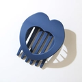 Fermaglio per capelli a cuore traforato blu navy opaco con presa forte per donna - Blu Navy Opaco