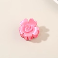Vintage 4cm pink rose flower hair claw clip with pearlescent resin finish for women - Bulk Packaging / Rose Red