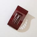 Minimalist burgundy large rectangle hair claw clip with glossy matte finish - Bulk/Loose Packaging / Glossy Wine Red