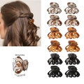 Set of 12 mini macaron hair claws in tortoise shell, amber and matte black finishes - OPP Bag / Model A Mixed Colors