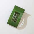 Grass green large flat duckbill hair clip with seamless matte finish for women - Bulk/Loose Packaging / Glossy Green