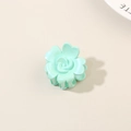 Elegant mint green flower hair claw clip with pearl luster finish for women's hairstyle - Bulk Packaging / Green
