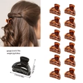 Set di 12 mini mollette per capelli francesi tartarugate per acconciature eleganti - Confezione in busta / Leopardo Giallo Lucido