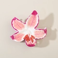 Pink and white gradient lily flower hair claw clip with red stamens in smooth resin - Bulk Packaging / Purple Red Gradient