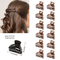 Set di 12 mini mollette per capelli francesi marrone tartarugato, piccoli accessori 2,5 cm - Confezione in busta / Leopardo Grigio Lucido