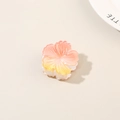 Pink and yellow gradient flower hair claw clip with textured resin petals for women - Bulk Packaging / Red-Yellow Gradient