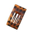Flat amber tortoise shell hair clip with matte finish and non-slip duckbill grip - Bulk/Loose Packaging / Matte Yellow Leopard