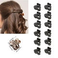 Set di 12 mini mollette per capelli a forma di cuore in nero lucido e tartarugato - Sacchetto OPP / Stile B (6 Nero Opaco + 6 Nero Lucido)