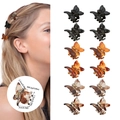 12-piece set of mini butterfly hair claws in black and tortoise shell resin finish - Mixed Colors / OPP Bag