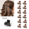 12Pcs 2.5cm mini macaron hair claws in black and tortoise shell resin for women - 12-piece Set Style K Full Matte Grey Leopard Print - Semi-circular Design / OPP Bag