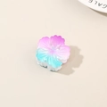 Gradient purple pink hibiscus flower hair claw clip for beach summer hair styling - Bulk Packaging / Gradient Blue-Purple Hibiscus (4cm)