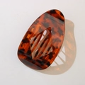 Flat duckbill hair clip with amber leopard tortoiseshell resin finish and diamond cutout - #10 Red Hawksbill Turtle (upgraded Version) / Bulk Packaging