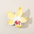 Pince à cheveux fleurie en forme de lys jaune et blanc avec pistils rouges - Emballage en vrac / Jaune Citron Dégradé