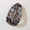 Chic black and grey leopard print hair claw with a modern diamond hollow cutout - Light Tortoiseshell (Bulk)