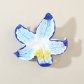 Pince à cheveux fleur dégradé bleu et blanc avec pistils jaunes et finition brillante - Emballage en vrac / Dégradé Bleu