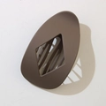 Flat leopard style duckbill hair clip with rhombus hollow design in matte brown finish - #1 Frosted Dark Brown (upgraded Version) / Bulk Packaging