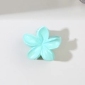 Matter hellblauer Blumen-Haarclip mit 4,5 cm minimalistischem Fünf-Blatt-Design - #2 Grün - 45 Cm Frangipani / Großverpackung