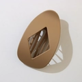 Matte brown hair clip with leopard style diamond cutout for elegant hair styling - Frosted Khaki (Bulk)