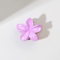 Matte light purple frangipani flower hair claw clip with pearlescent finish 4.5cm - Purple