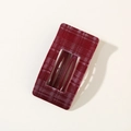 Pince à cheveux rectangulaire floquée rouge vin avec motifs à carreaux blancs - Emballage en vrac / Rouge