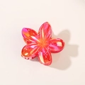 Pinza para el pelo floral con degradado rojo y rosa vibrante y acabado brillante - Empaque a granel / Rojo Anaranjado Iridiscente