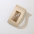 Minimalist beige matte rectangular hair claw clip for strong hold styling - Bulk/Loose Packaging / Matte Apricot