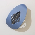 Matte mist blue geometric hollow hair clip with a rhombic flat beak design and inner teeth - Frosted Navy (Bulk)