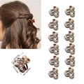 Set of 12 mini butterfly hair clips with tortoiseshell pattern made of resin - OPP Bag / Model K Full Matte Gray Leopard
