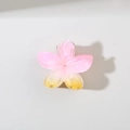 Pink and yellow gradient plumeria flower hair claw clip made of resin for women - Gradient Yellow Pink