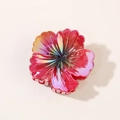 Pinza per capelli a fiore di ibisco con finitura sfumata e cangiante per donna - Rosso Iridescente