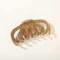 Grande molletta per capelli a polpo kaki con texture screpolata marrone e opaca - Confezione sfusa / Cachi (#6)