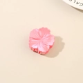 Pinza per capelli a forma di ibisco rosa lucido con finitura perlata per ciocche - Confezione sfusa / Rosa Rosso