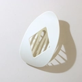 Chic cream white leopard hair clip with a stylish diamond-shaped cutout and matte finish - Matte White (Bulk)