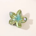 Molla per capelli a forma di plumeria con finitura iridescente verde aurora - Verde Senape Iridescente