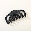 Grande molletta per capelli nera floccata con trama a ragnatela per capelli folti - Confezione sfusa / Nero (#1)