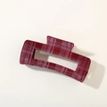 Pince à cheveux rectangulaire floquée à carreaux rouge foncé au style rétro chic - Carreaux Rouges