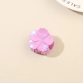 Pinza per capelli a fiore di ibisco rosa viola con finitura perlata e design elegante - Confezione sfusa / Viola