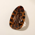 Flat duckbill hair clip with leopard print pattern and rhombus hollow out design - Glossy Solid Yellow Leopard (Bulk)