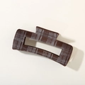 Grande molletta per capelli a quadri marroni elegante per donna con motivo classico - Confezione sfusa / Plaid Caffè Scuro